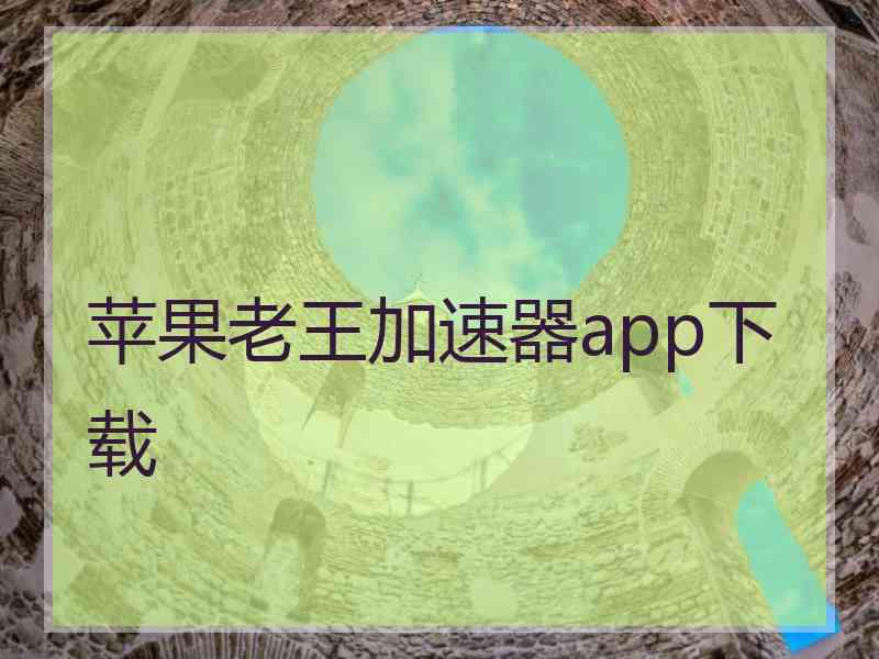 苹果老王加速器app下载