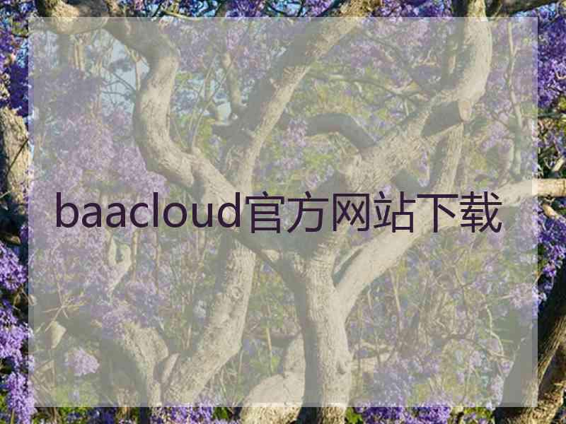 baacloud官方网站下载