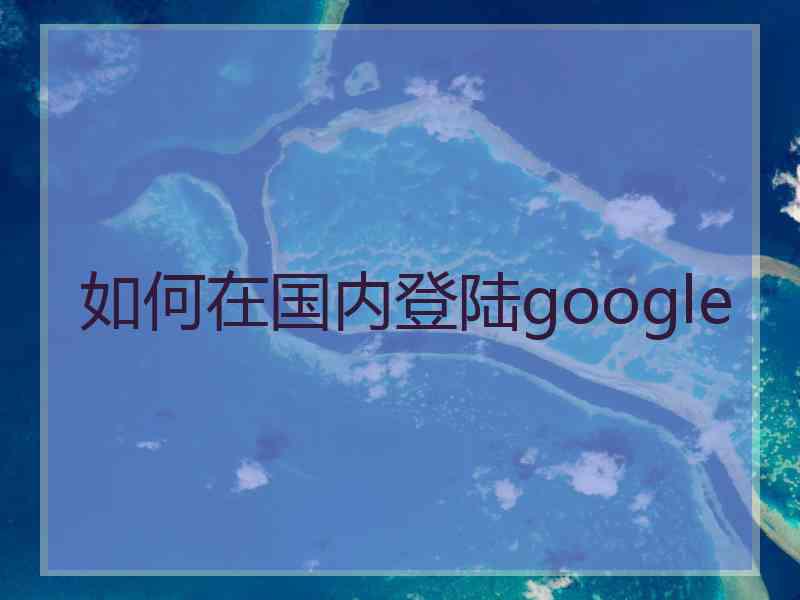 如何在国内登陆google