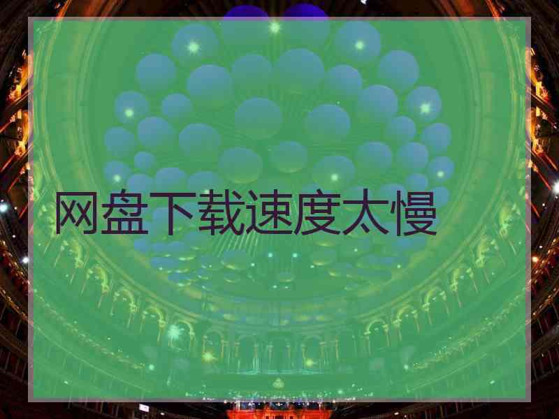 网盘下载速度太慢