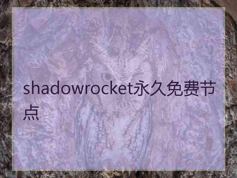 shadowrocket永久免费节点