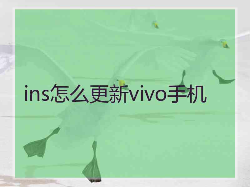 ins怎么更新vivo手机