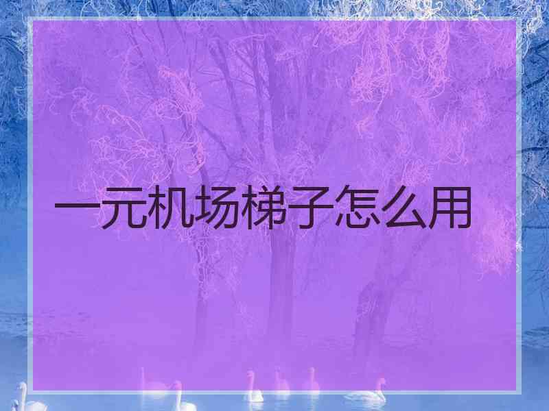 一元机场梯子怎么用