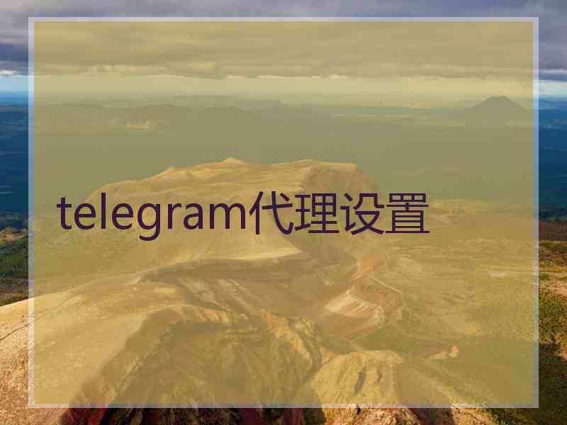 telegram代理设置