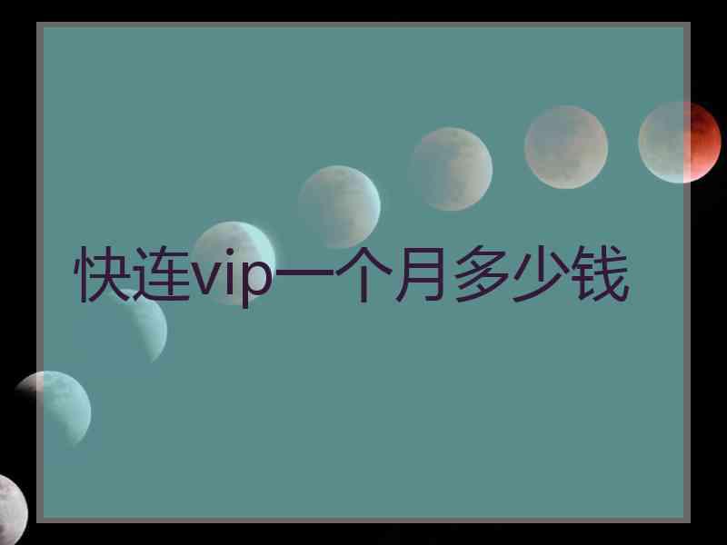 快连vip一个月多少钱