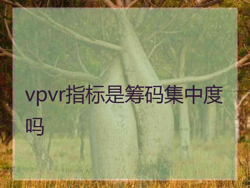 vpvr指标是筹码集中度吗