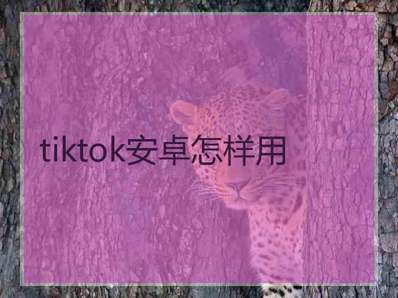 tiktok安卓怎样用