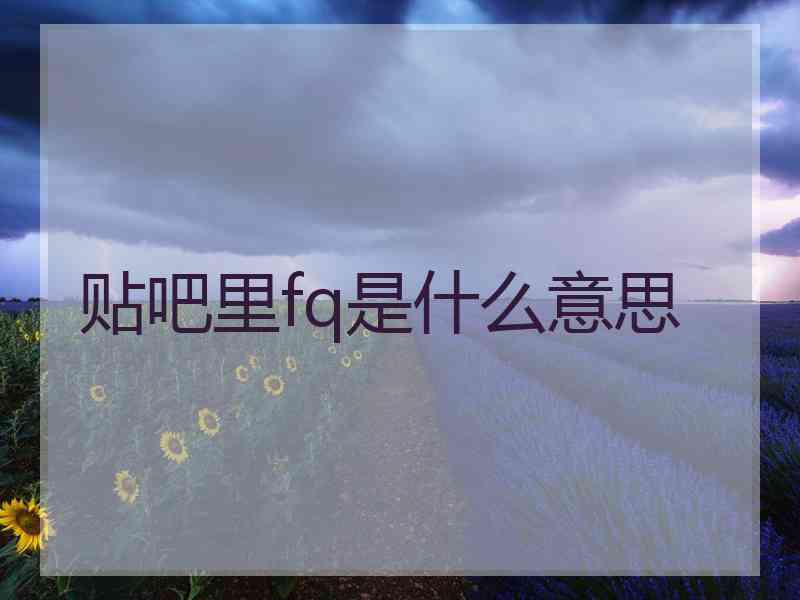 贴吧里fq是什么意思