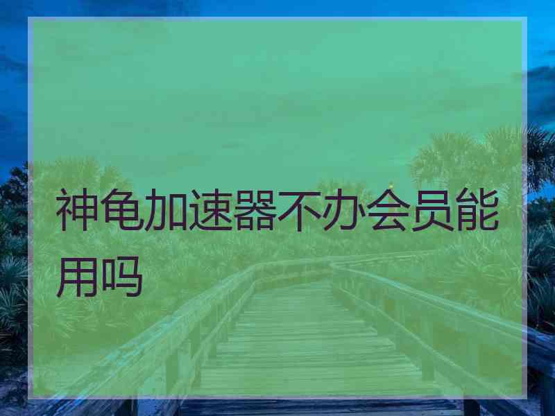 神龟加速器不办会员能用吗