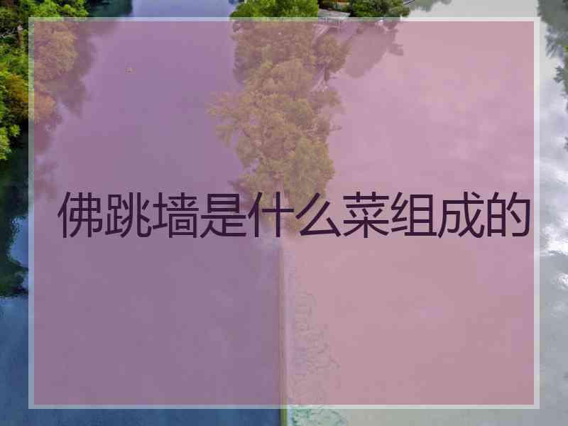 佛跳墙是什么菜组成的