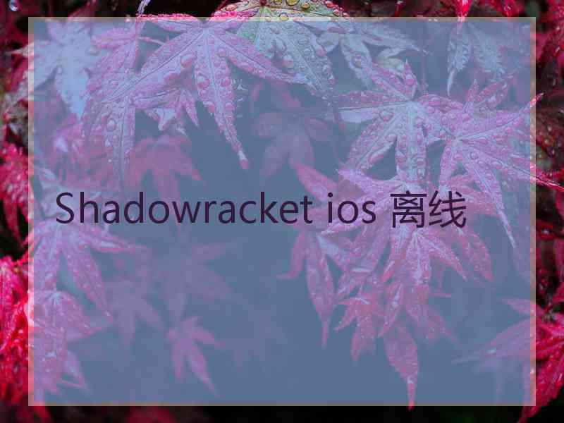 Shadowracket ios 离线