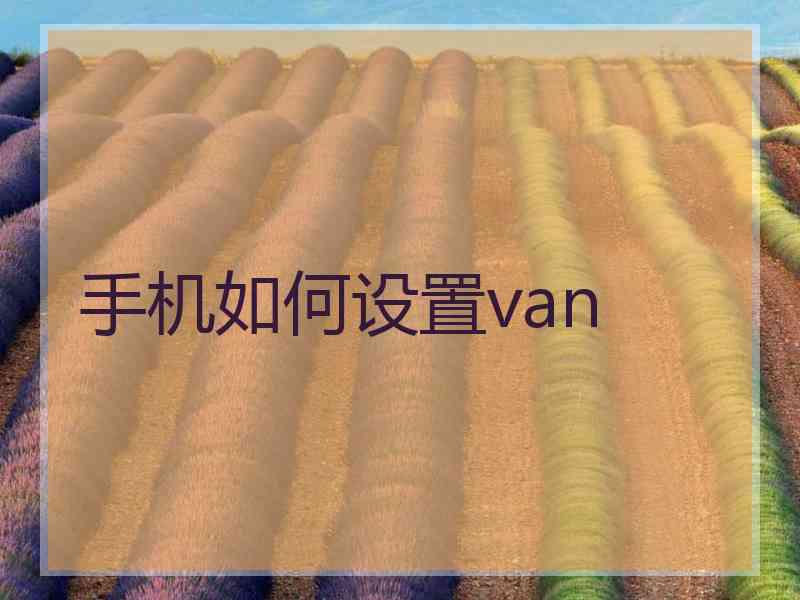 手机如何设置van