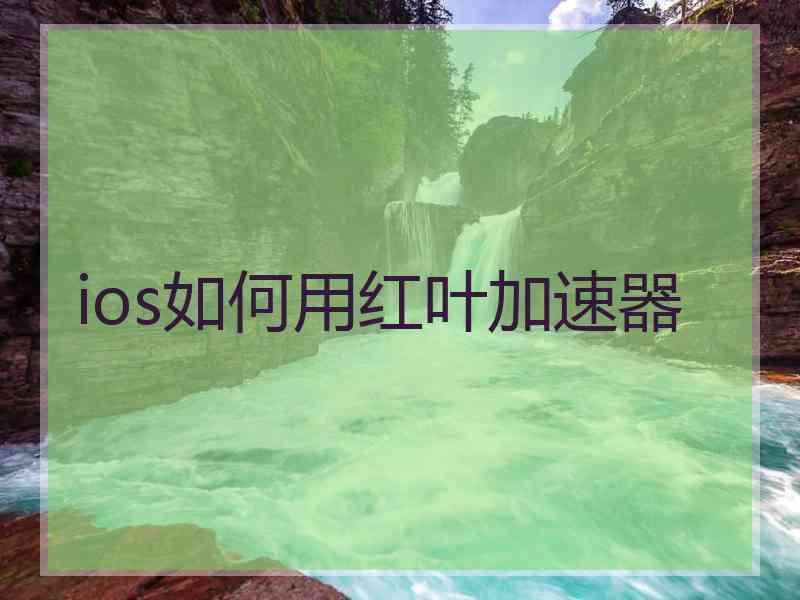 ios如何用红叶加速器