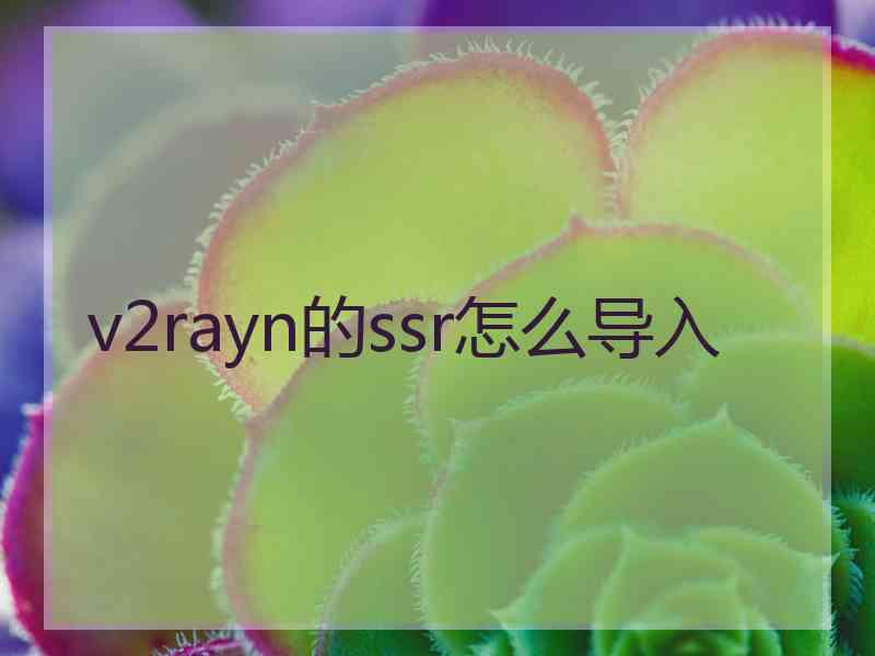 v2rayn的ssr怎么导入